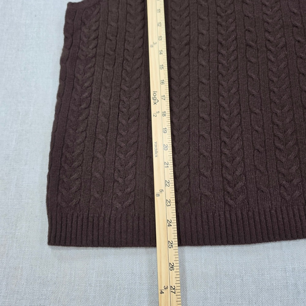 Lauren Ralph Lauren Sweater Vest Womens L Brown Excellent Merino Angora Cashmere - Picture 9 of 9